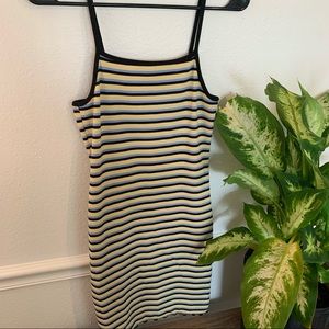 Striped spaghetti strap bodycon casual dress